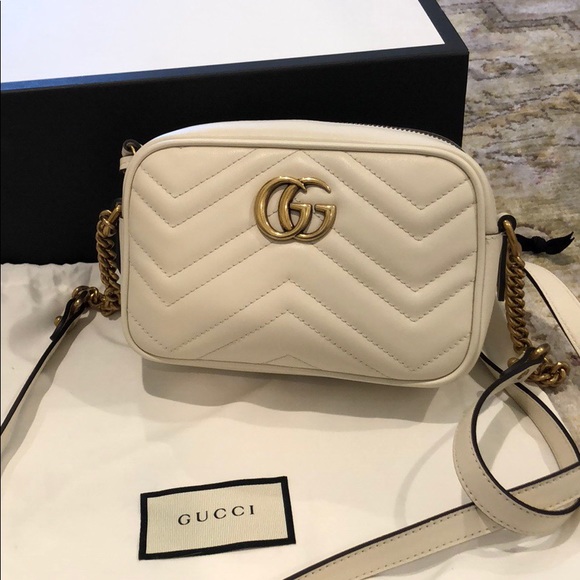 gucci marmont mini camera bag white